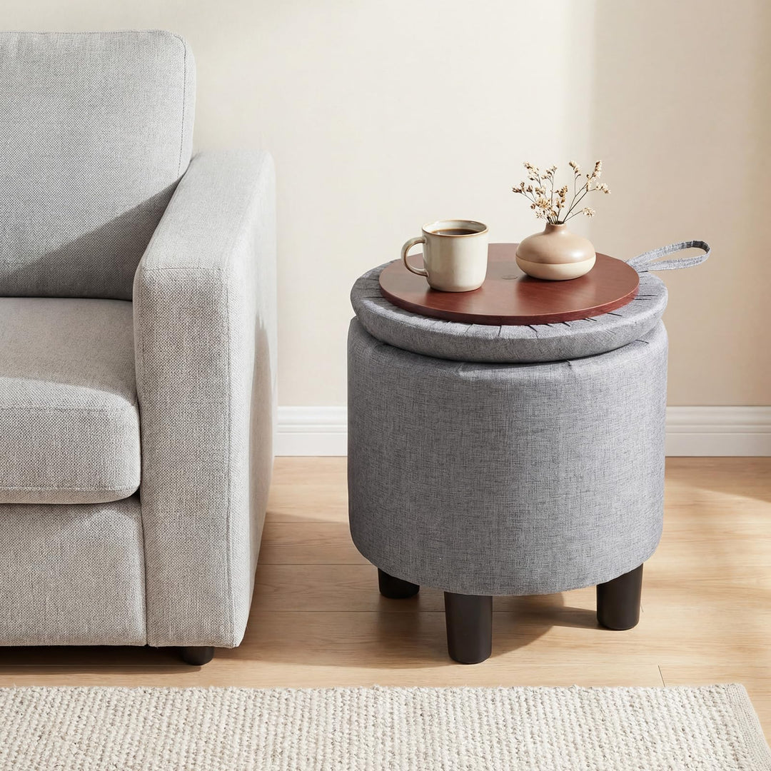 Giantex Round Ottoman with Storage