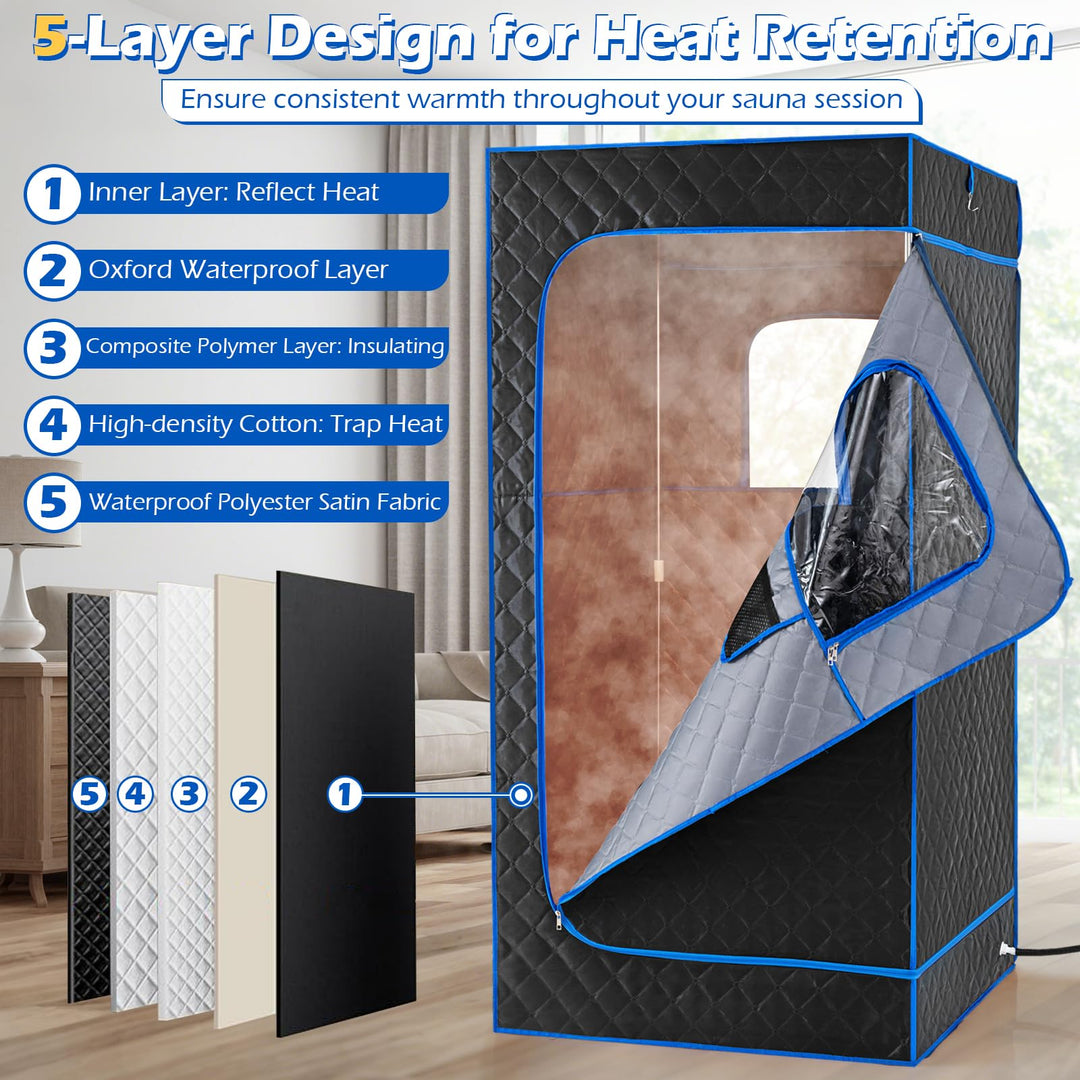 Giantex Portable Steam Sauna Box Full Body Sauna Tent(35" x 35" x 71")