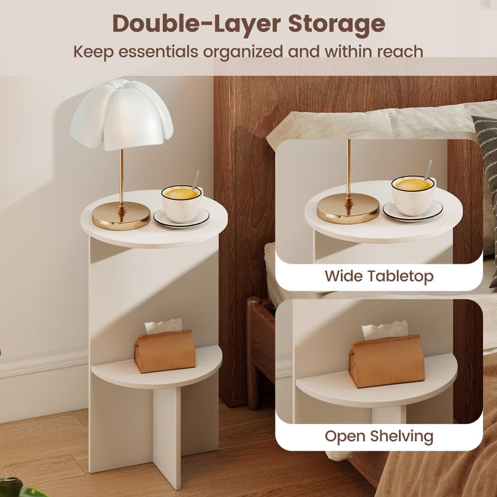 Giantex 2-Tier Round Side Tables with Storage Shelf (1/2)