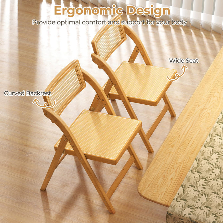 Giantex Rattan Folding Chairs Set for Living Room