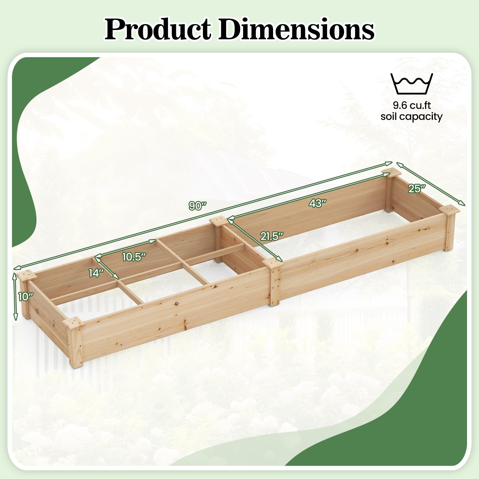 Giantex Wooden Raised Garden Bed
