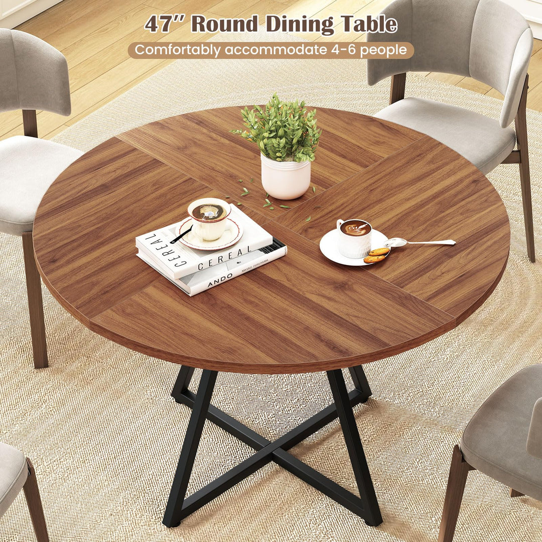 Giantex 47-inches Round Dining Table for 4 | Circle Dinner Tables for Dinette Living Room