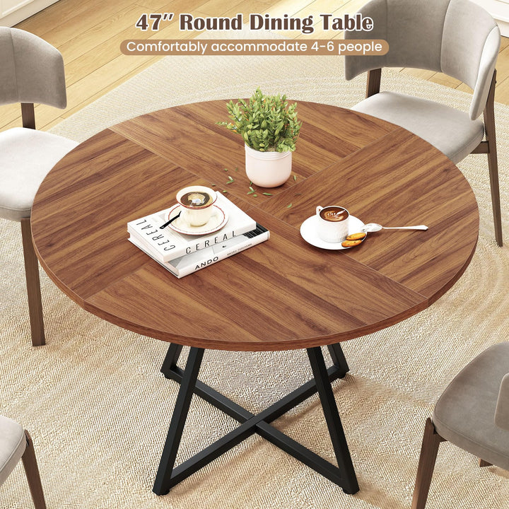 Giantex 47-inches Round Dining Table for 4 | Circle Dinner Tables for Dinette Living Room
