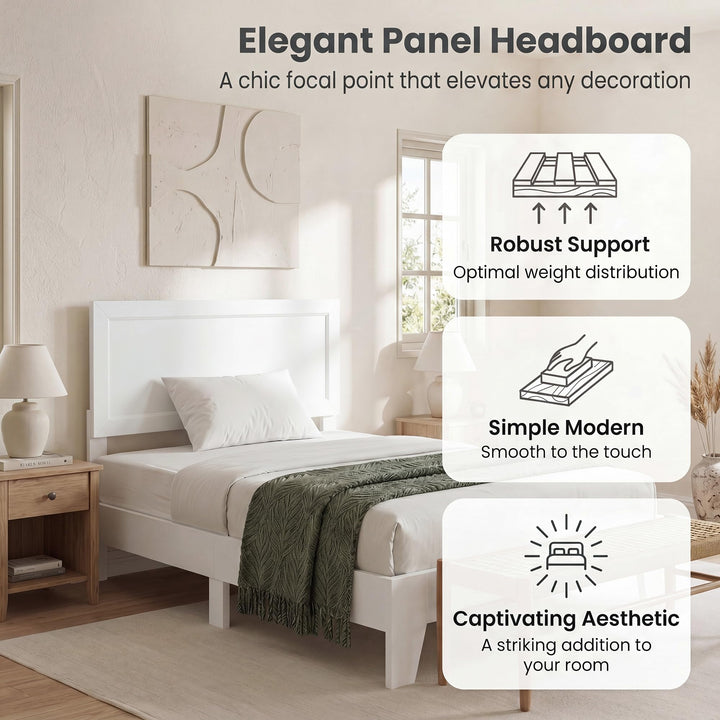 GIANTEX Twin/Full/Queen Size Wooden Bed Frame with Wood Slat Support