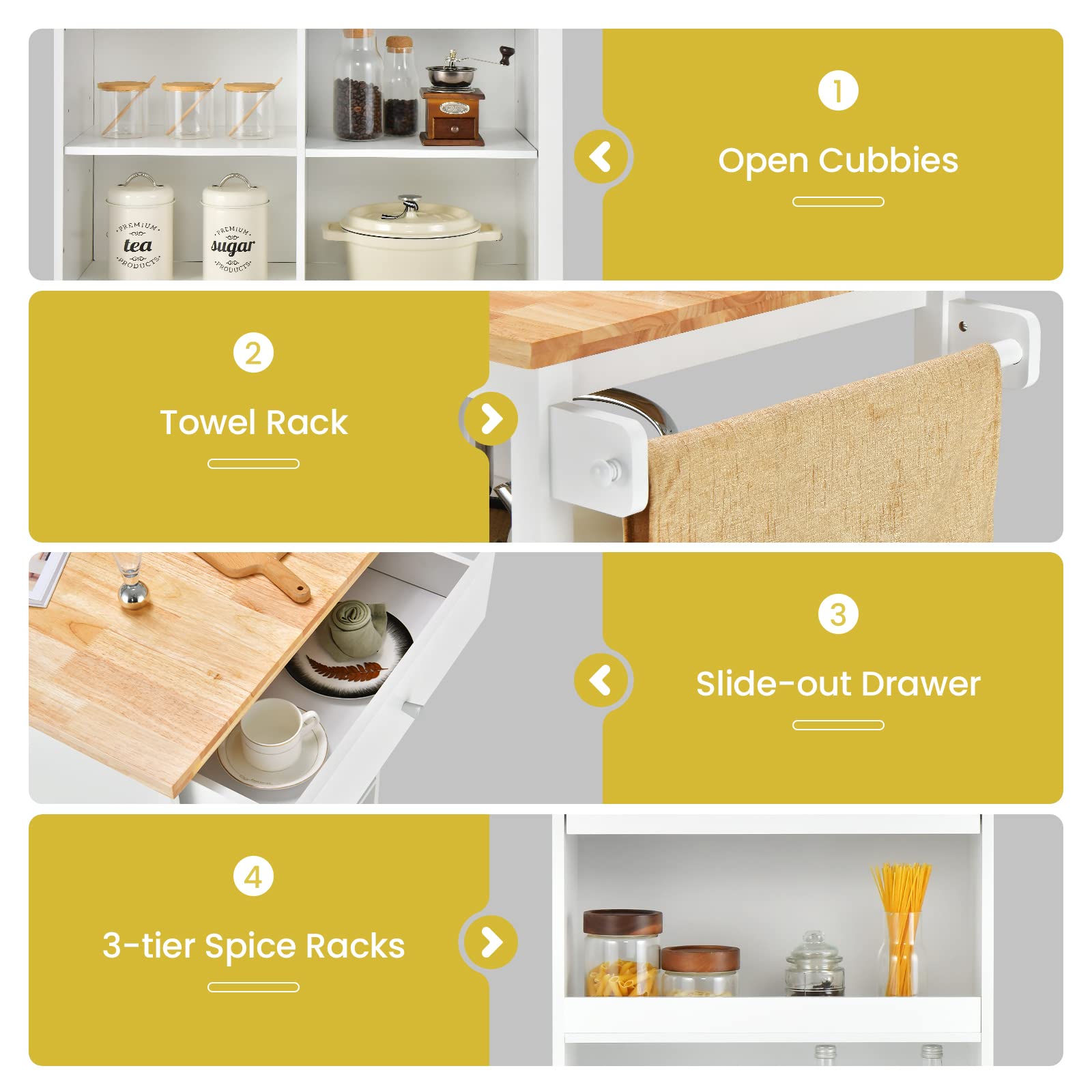 Mobile Kitchen Island Cart - Giantex