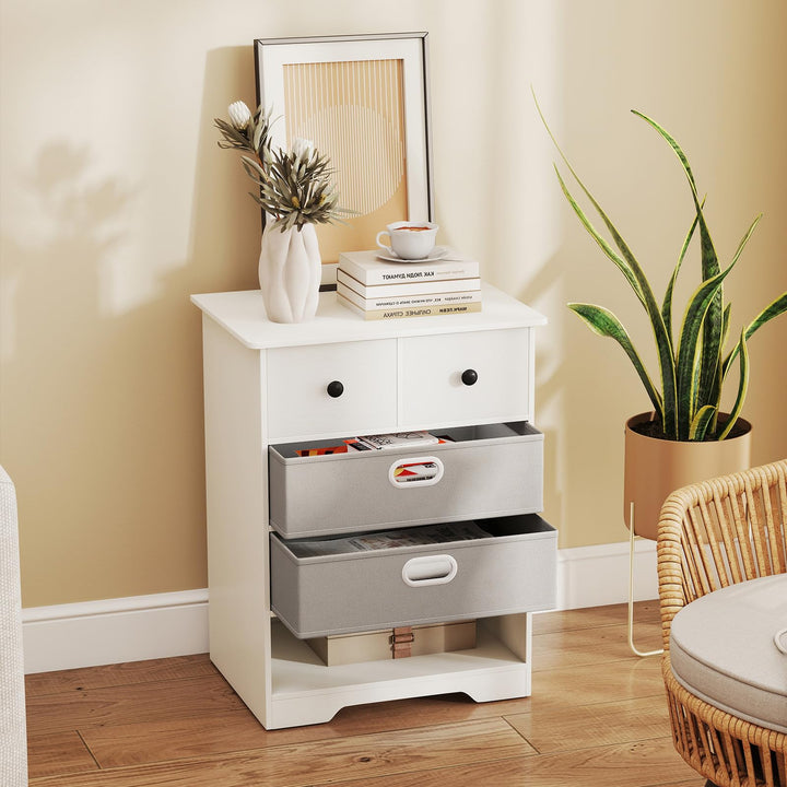 Giantex Nightstand with 4 Storage Drawers