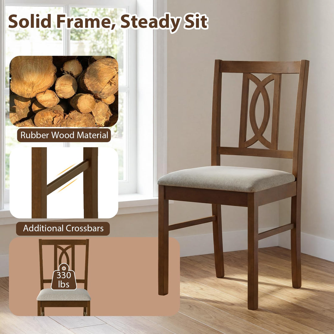 Giantex Dining Chairs Rubber Wood Dining Room Chairs (2/4)