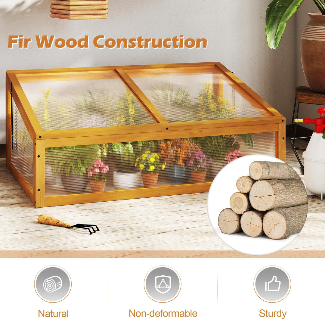 Giantex Portable Raised Planter Bed Protection with Transparent Flip-top Roof