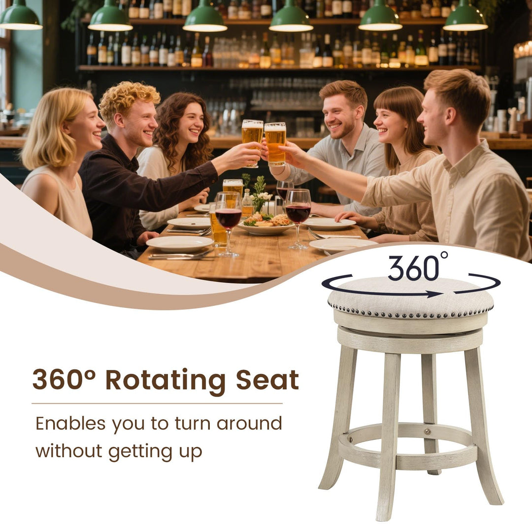 Giantex 24"Swivel Bar Stools Set of 2/4 with Comfy Padded Seat Cushion