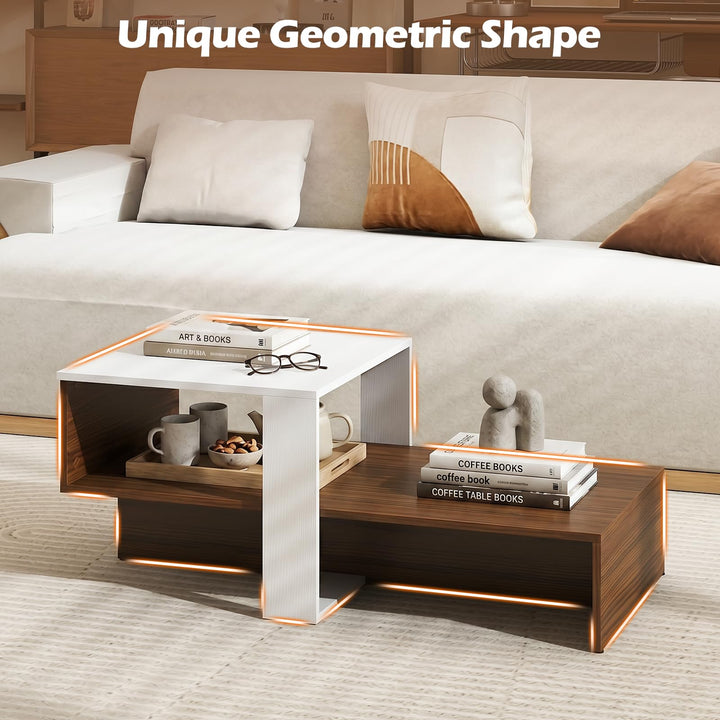 Giantex 31.5" Small Coffee Table with Storage