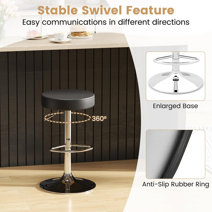 Giantex Adjustable Height PU Leather Bar Chair with Swivel Padded Seat