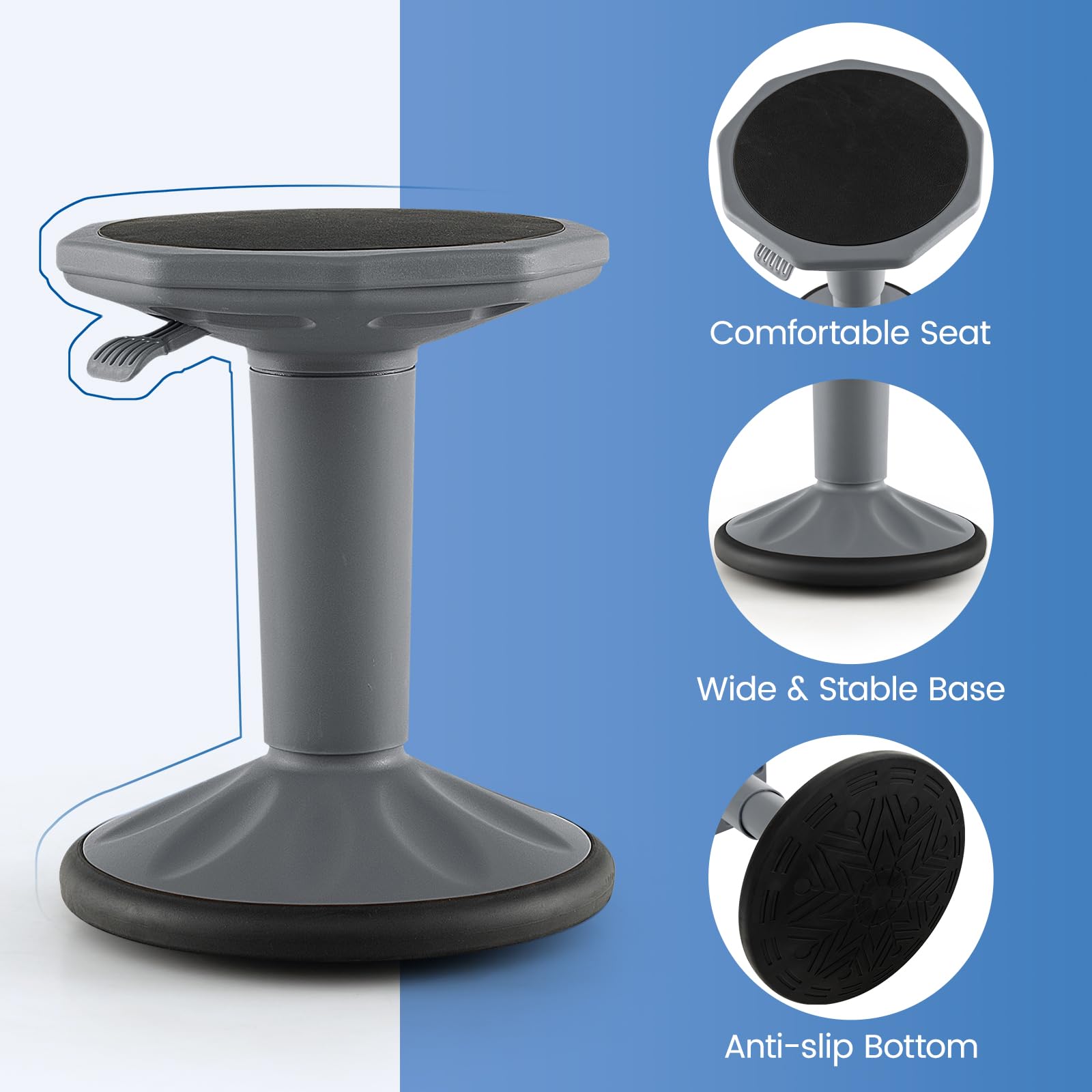 Giantex Wobble Stools for Classroom Seating - Wiggle Stool with Adjustable Height