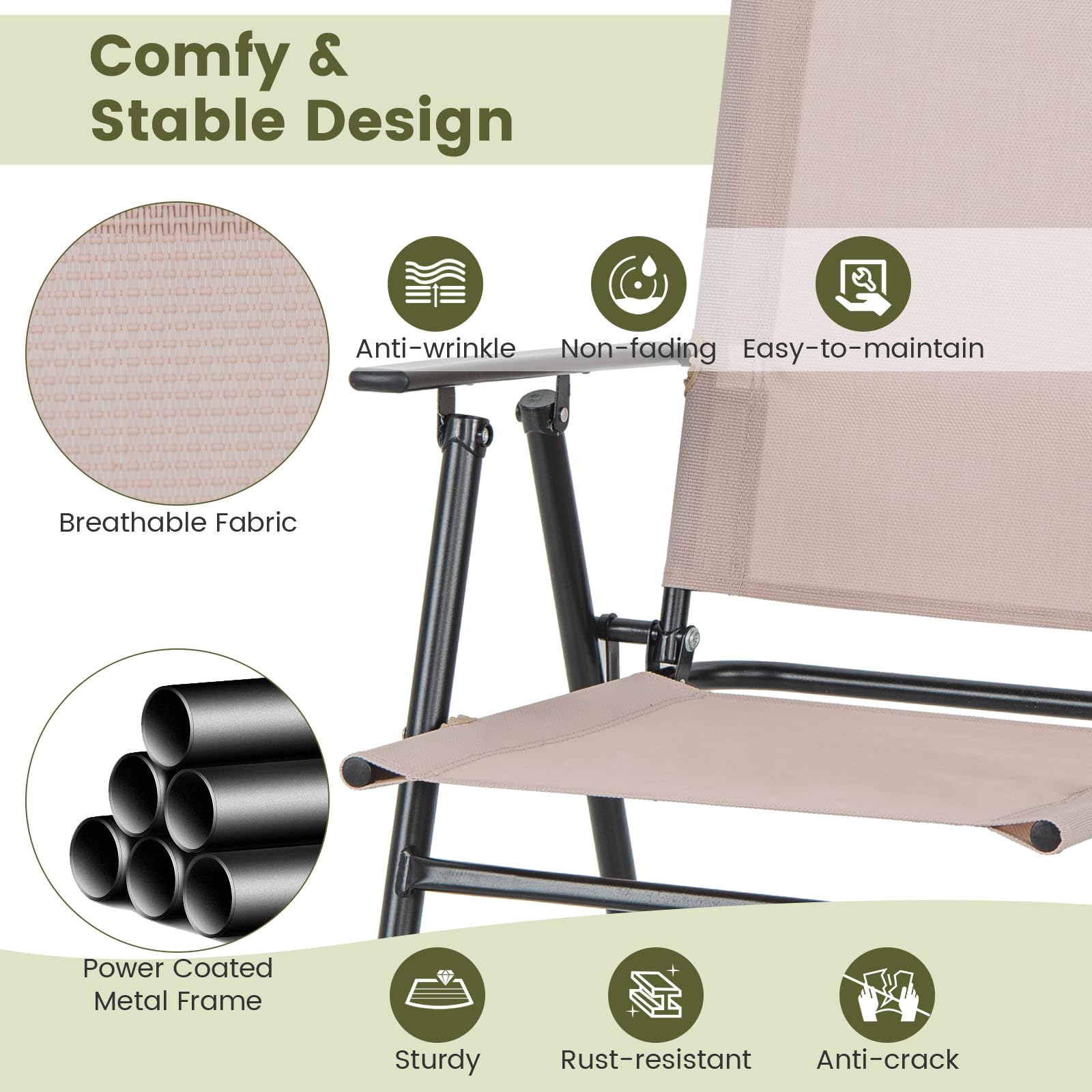 Bar Chairs Giantex Outdoor Folding Bar Chair Set Of 4, Bar-height