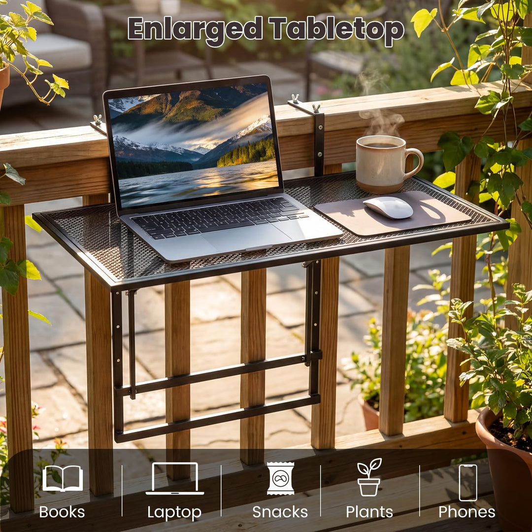 Giantex 31.5" Large Metal Folding Bar Table with 5-Position Adjustable Height