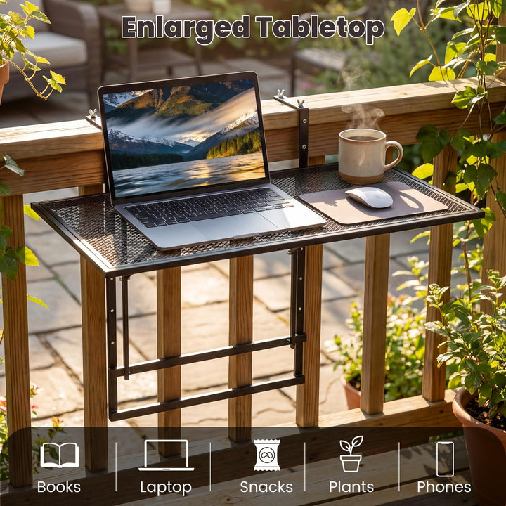 Giantex 31.5" Large Metal Folding Bar Table with 5-Position Adjustable Height