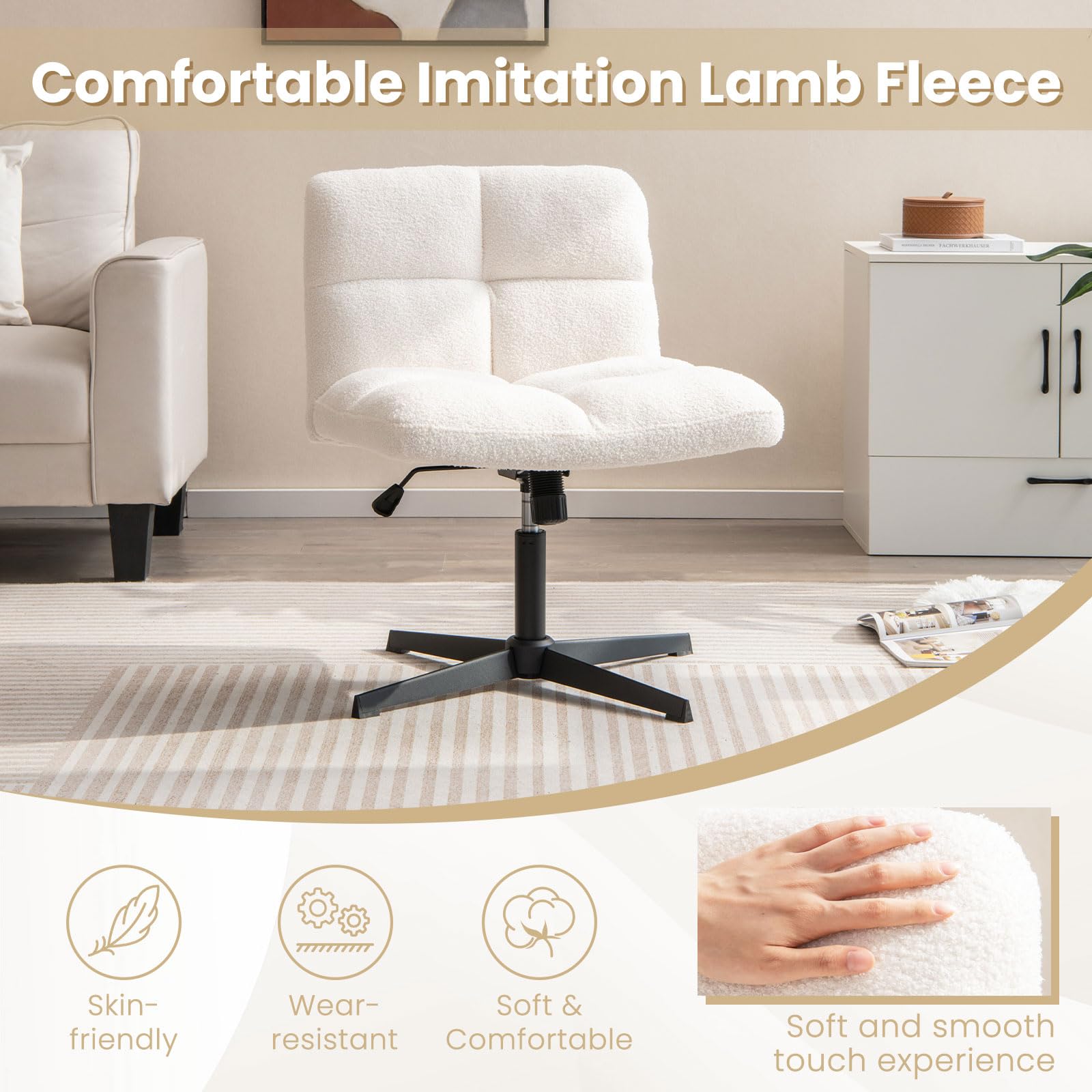Cross Legged Office Chair - Giantex