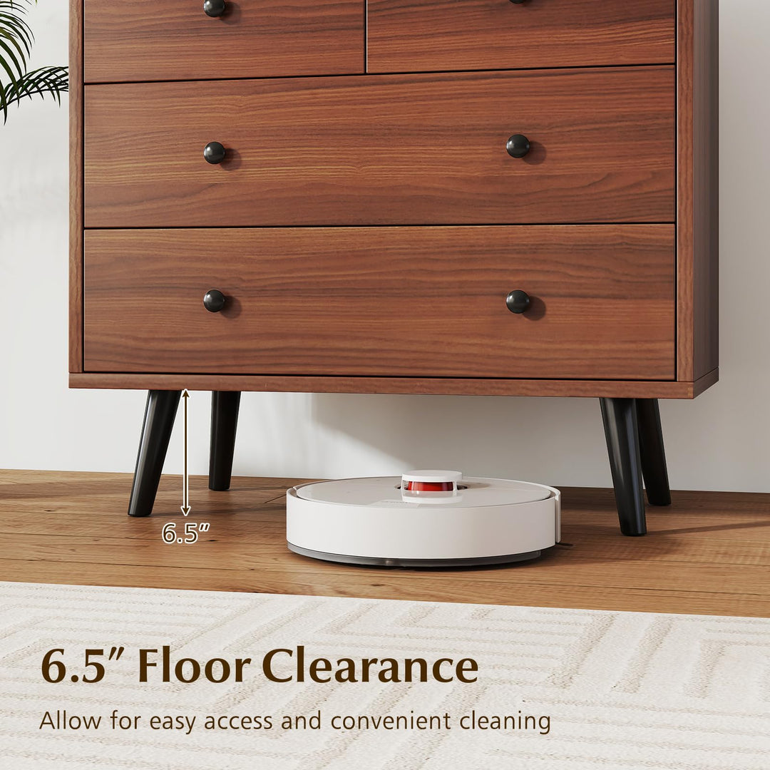 Giantex 4-Drawers Dresser for Bedroom | Wide Wooden Chest Drawers with Anti-Toppling Devices