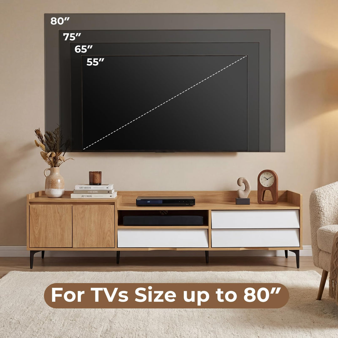 Giantex Modern TV Stand for 80" Television with Open Shelf