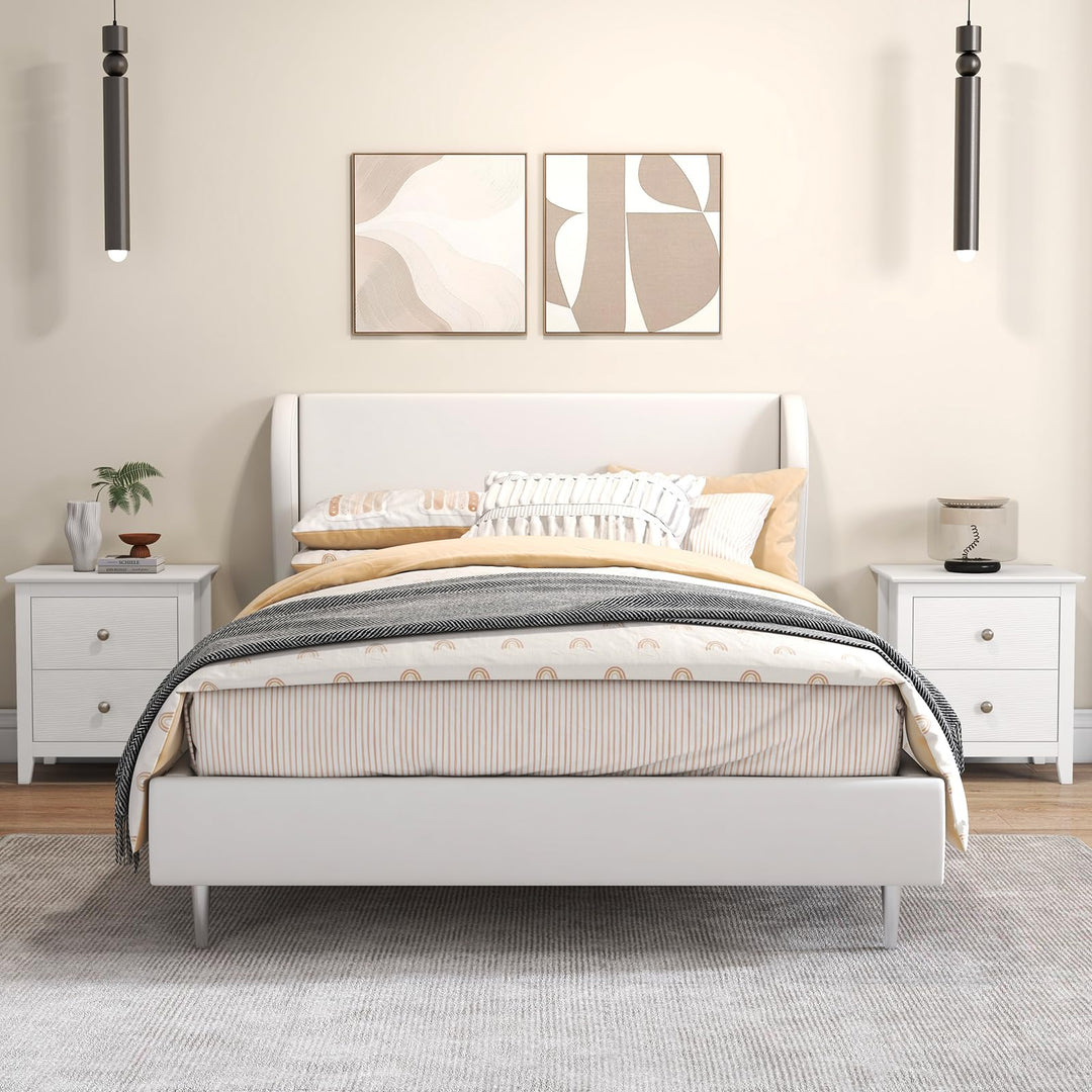 Giantex White and Black Nightstand