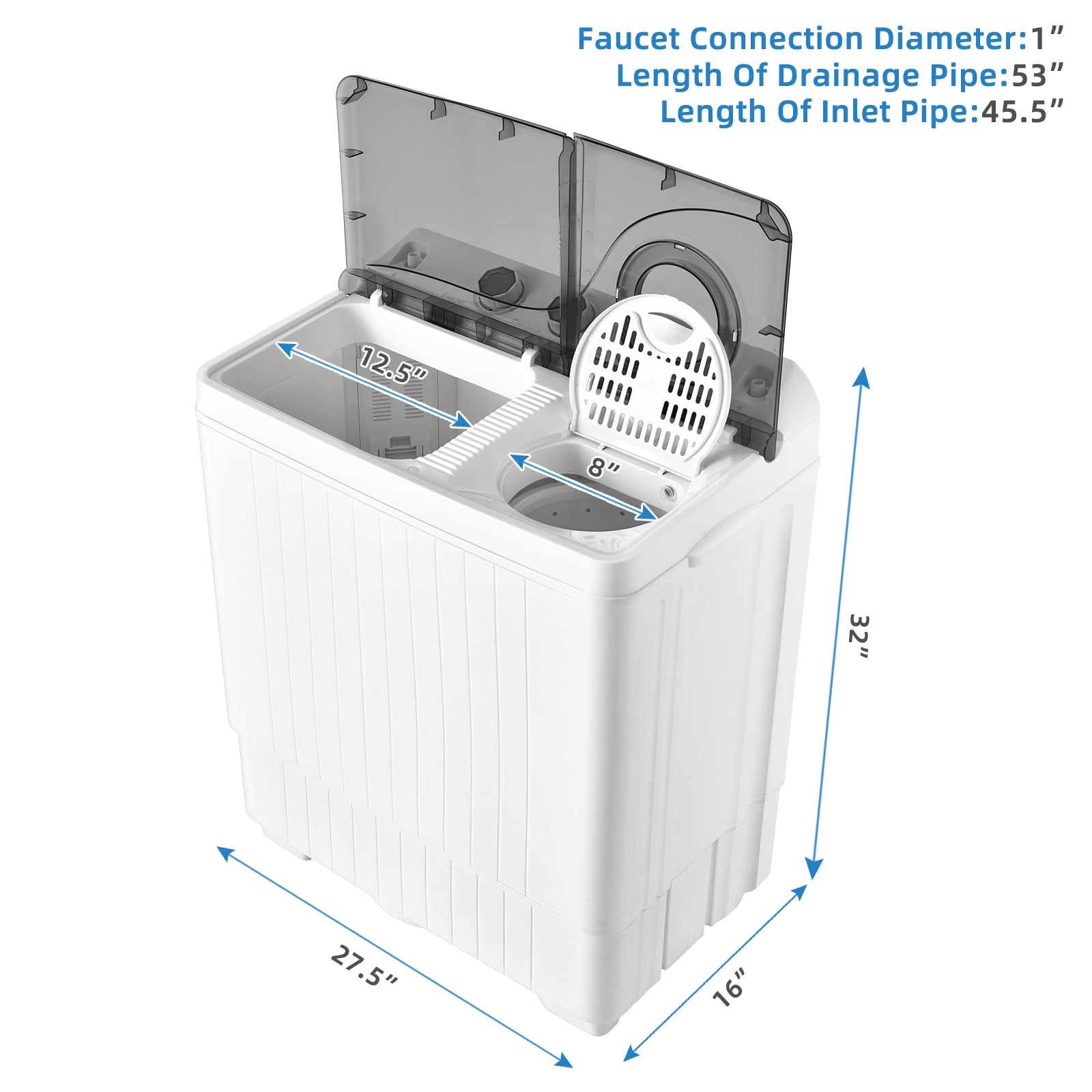 Giantex Portable Washing Machine, 26lbs Washer and Spinner Combo,18 lbs Washing 8 lbs Spinning