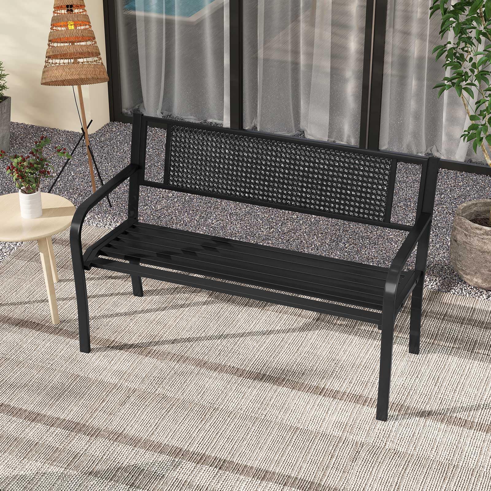 Giantex 660lbs Garden Bench with Backrest for Patio