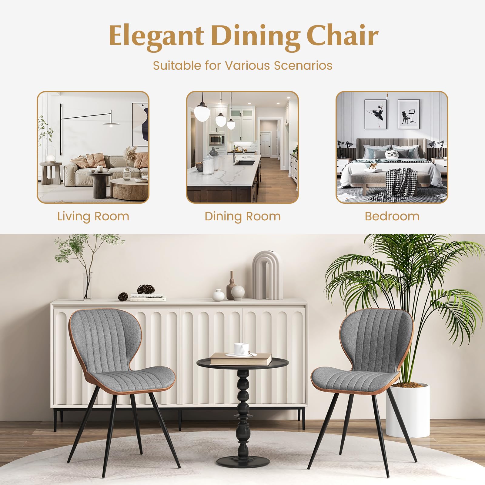 Giantex Upholstered Dining Chairs Set