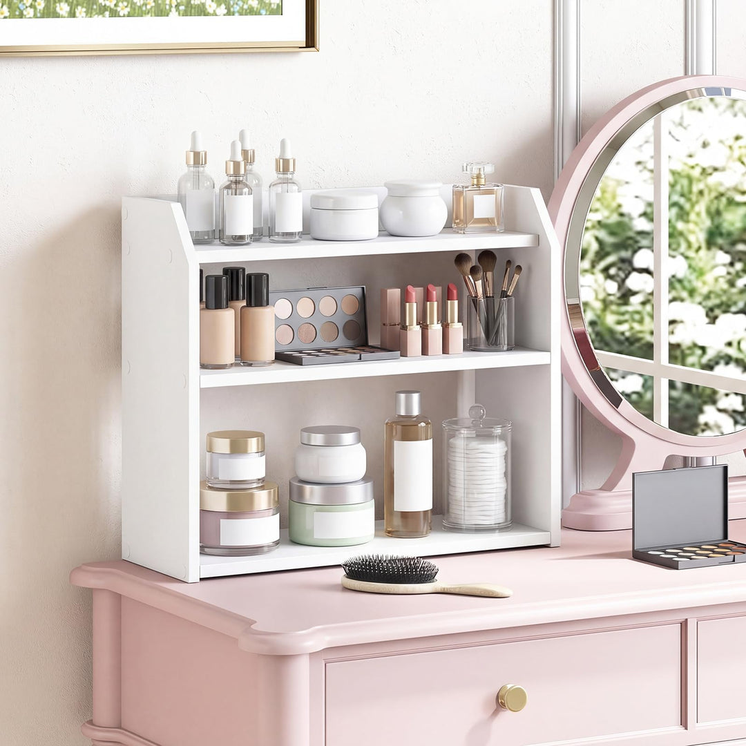 Giantex 3-Tier Desktop Bookshelf Small Wood Countertop Organizer(1/2)