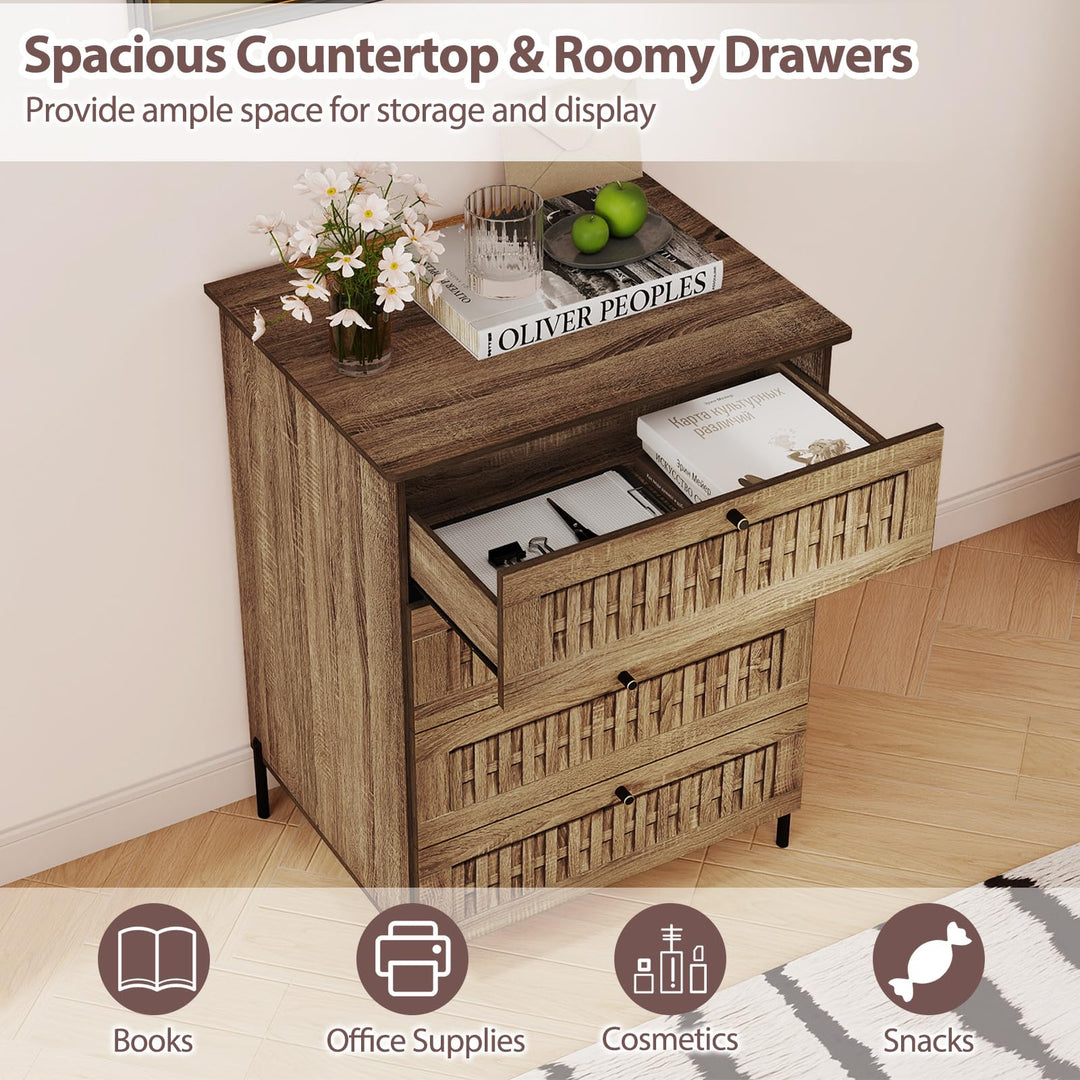 Giantex 4-Drawer Dresser with Interlocking Mechanism and Metal Legs for Bedroom