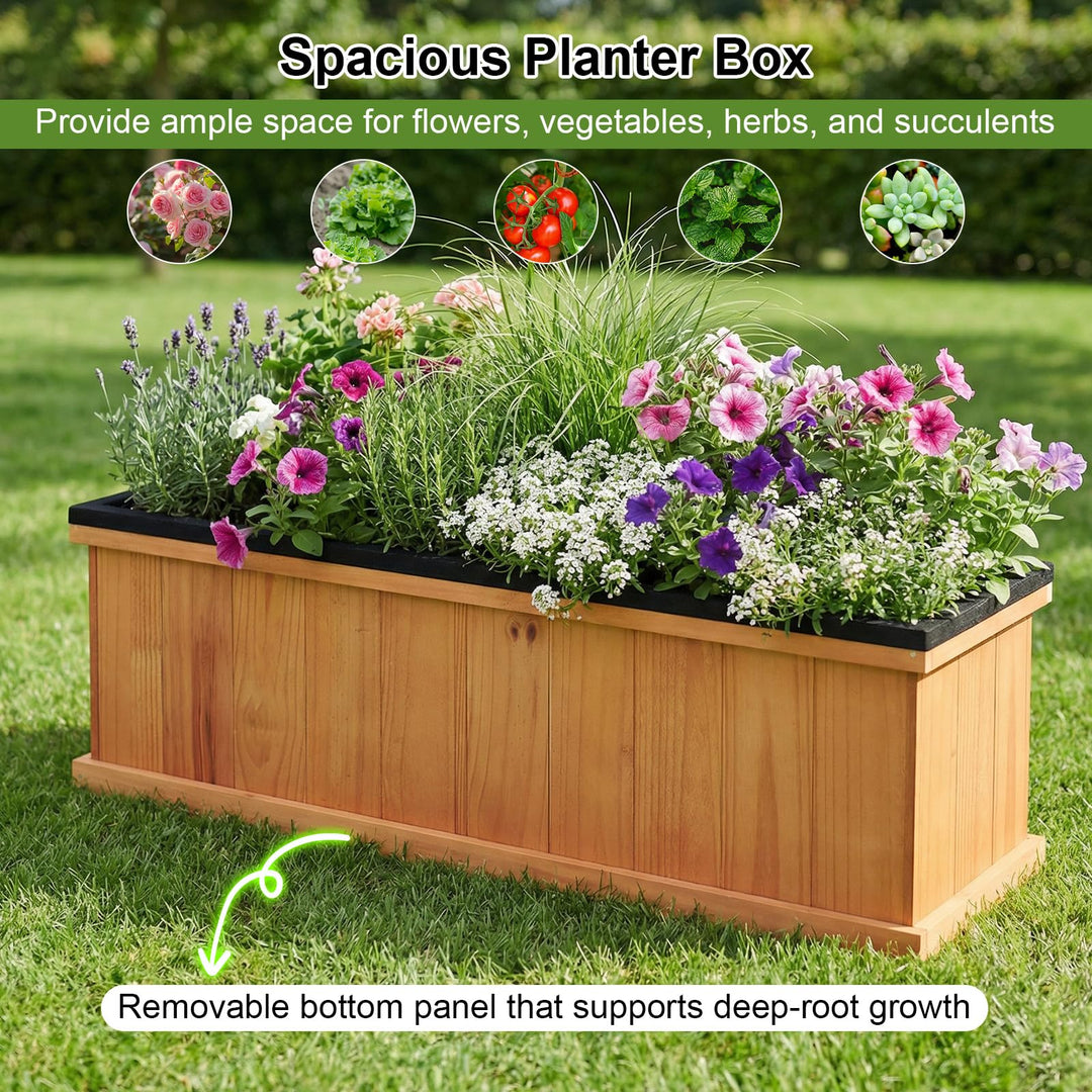 Giantex Outdoor Raised Garden Bed Set of 1/2 (40” x 13” x 12”)