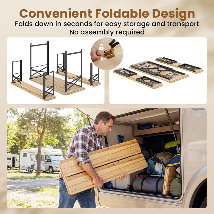Giantex 3-Piece Folding Picnic Table with Benches Set (47&