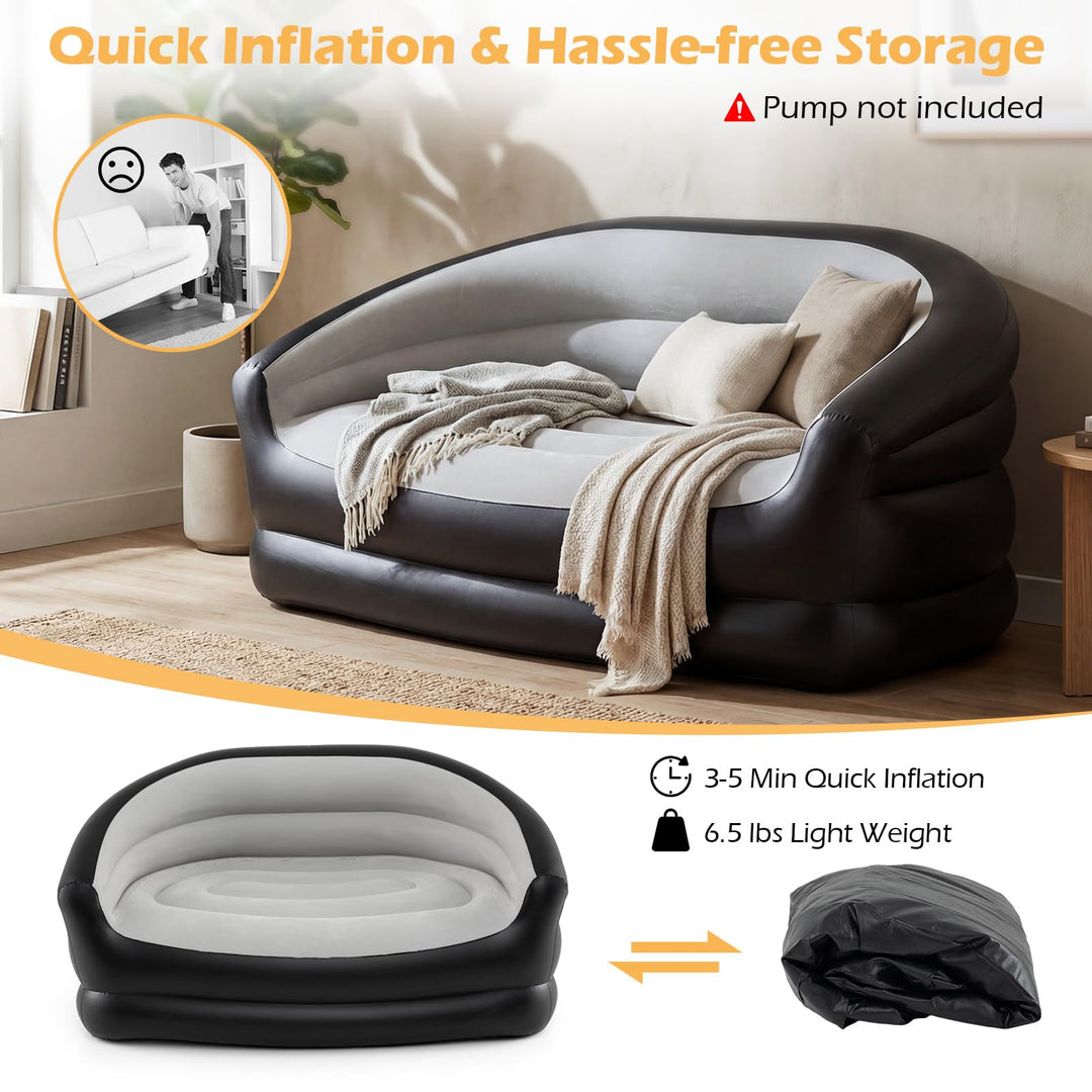 Giantex Inflatable Loveseat Couch Portable &amp; Foldable 2-Seater Air Sofa(1/2)