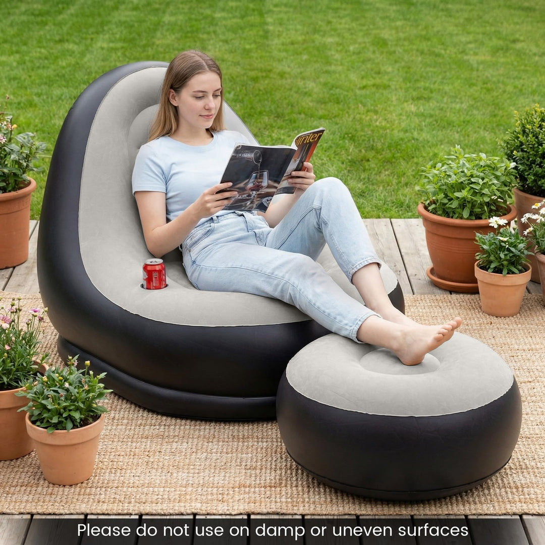 Giantex Inflatable Chair with Ottoman for Adults
