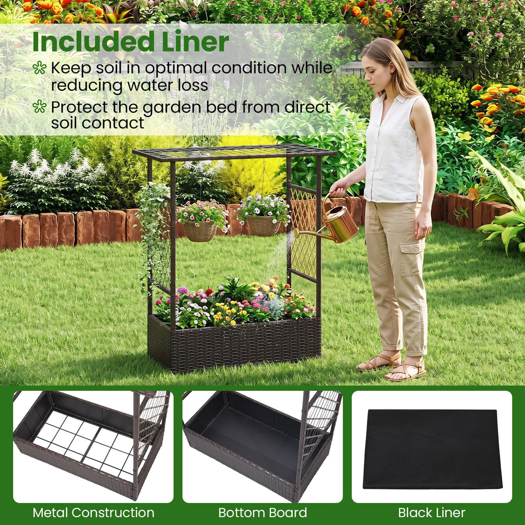 Giantex Raised Garden Bed with Trellis &amp; Hanging Roof