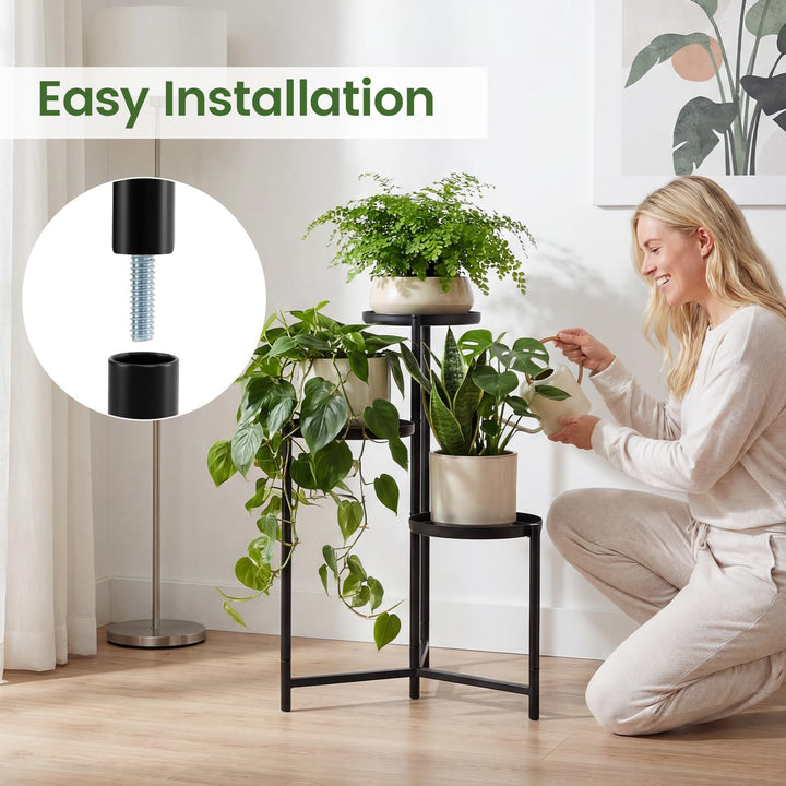 Giantex 3-Tier Metal Tall Corner Plant Stand Indoor Outdoor