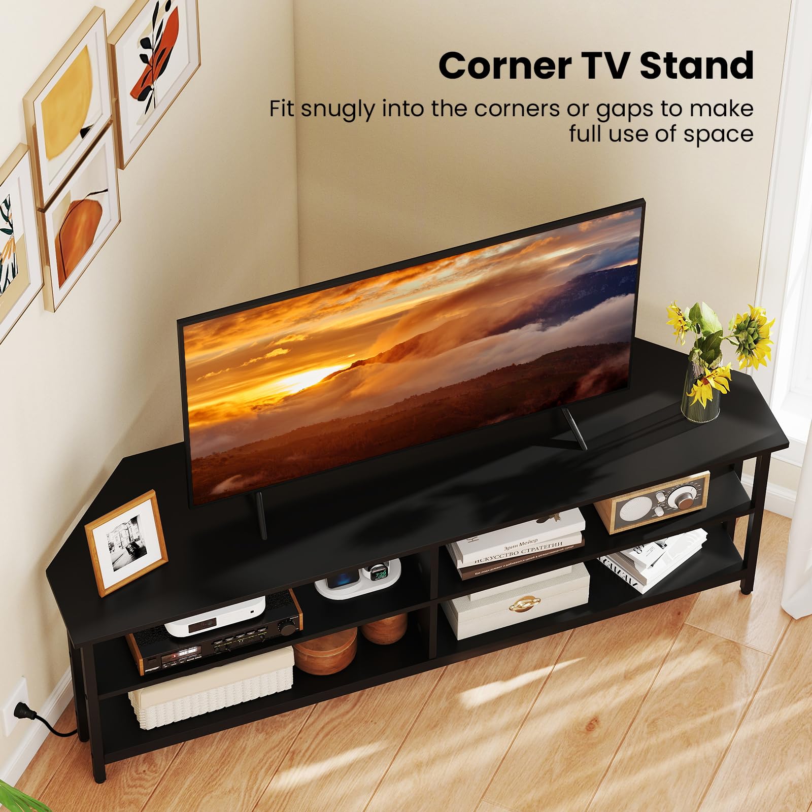 Giantex Corner TV Stand for 65 Inch TV – Giantexus