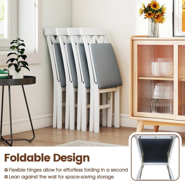 Giantex Folding Dining Chairs with Rubber Wood Frame