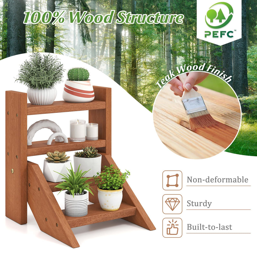 Giantex Plant Stand for Desk 4-Tier Small Tabletop Ladder Shelf for Succulents