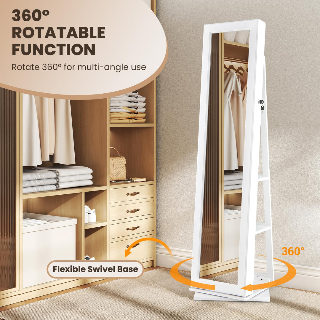 CHARMAID 3-in-1 Jewelry Armoire with Full Length Mirror