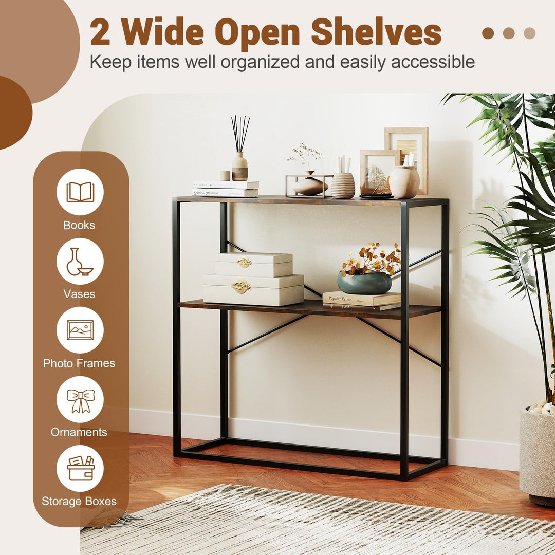 Giantex 36" Console Table 2-Tier Entryway Table with Open Storage Display Shelves