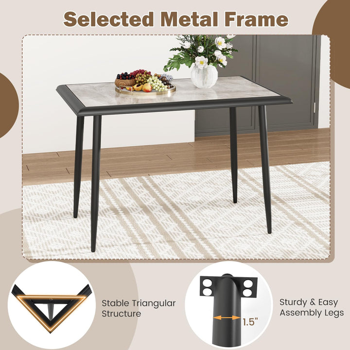 Giantex 44" Dining Table with Food Grade Sintered Stone Tabletop