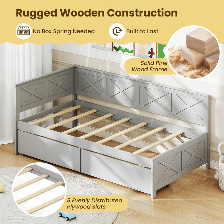 Giantex Twin Daybed with 2 Storage Drawers