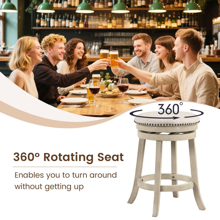 Giantex 26.5" Swivel Bar Stools Set of 2/4 with Comfy Padded Seat Cushion