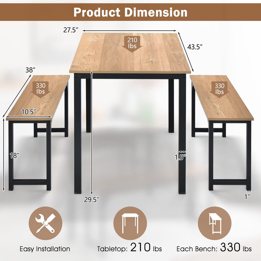 Giantex Dining Table Set for 4, Industrial Kitchen Table Set