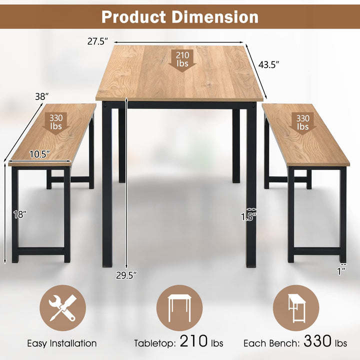 Giantex Dining Table Set for 4, Industrial Kitchen Table Set