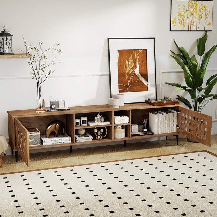 Giantex Mid Century Modern TV Stand for 60-80 Inch TV