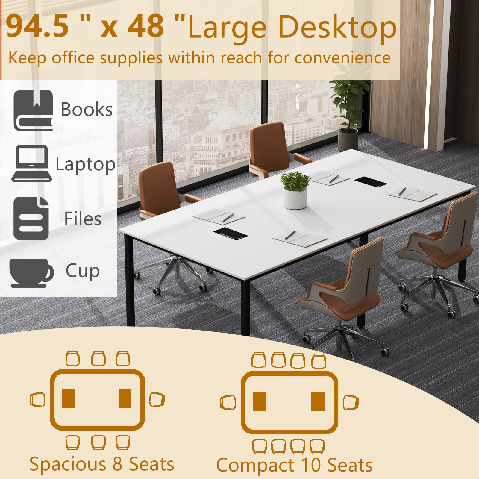 Giantex 94.5"x 48" Conference Table for 8-10 People