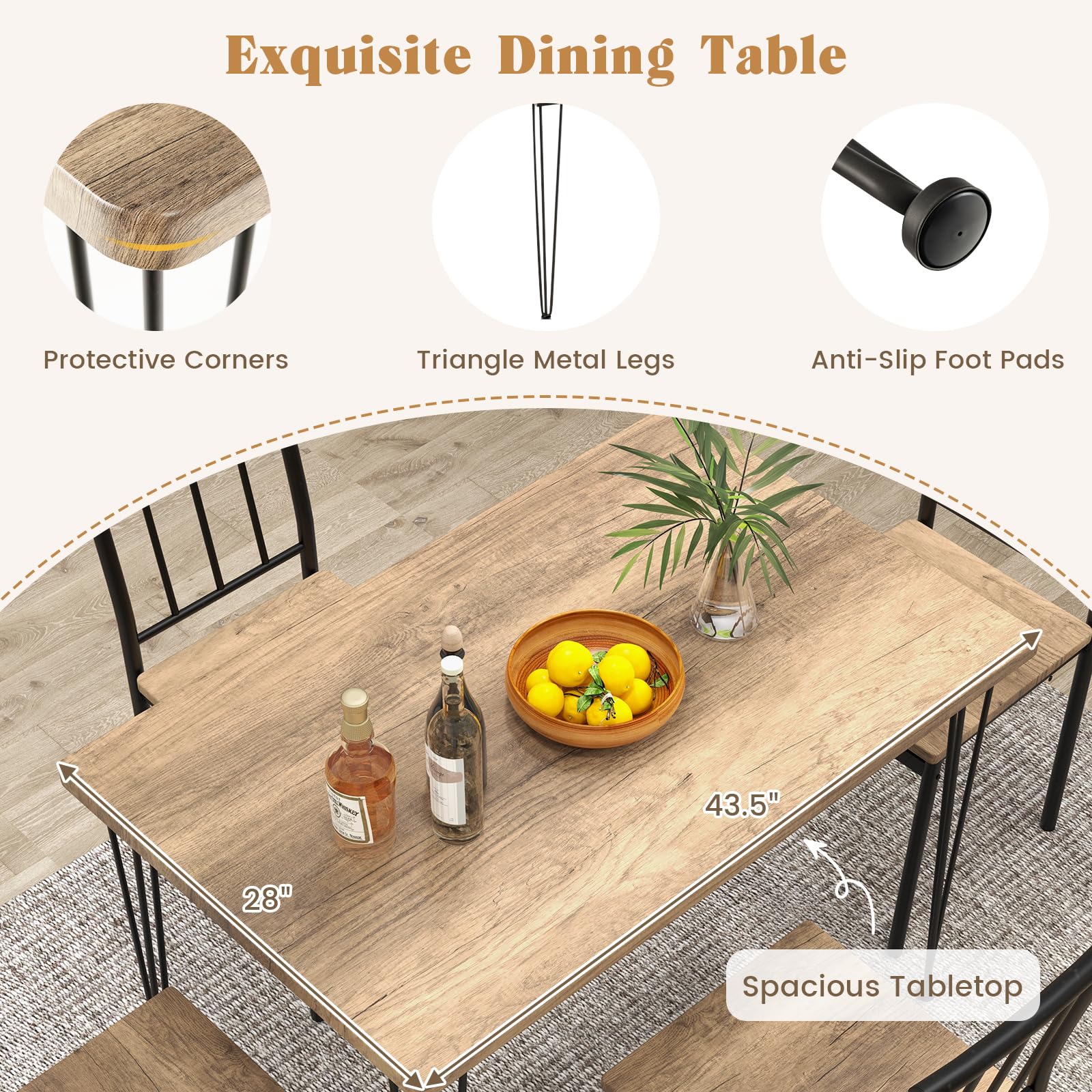 Giantex 5-Piece Dining Table Set