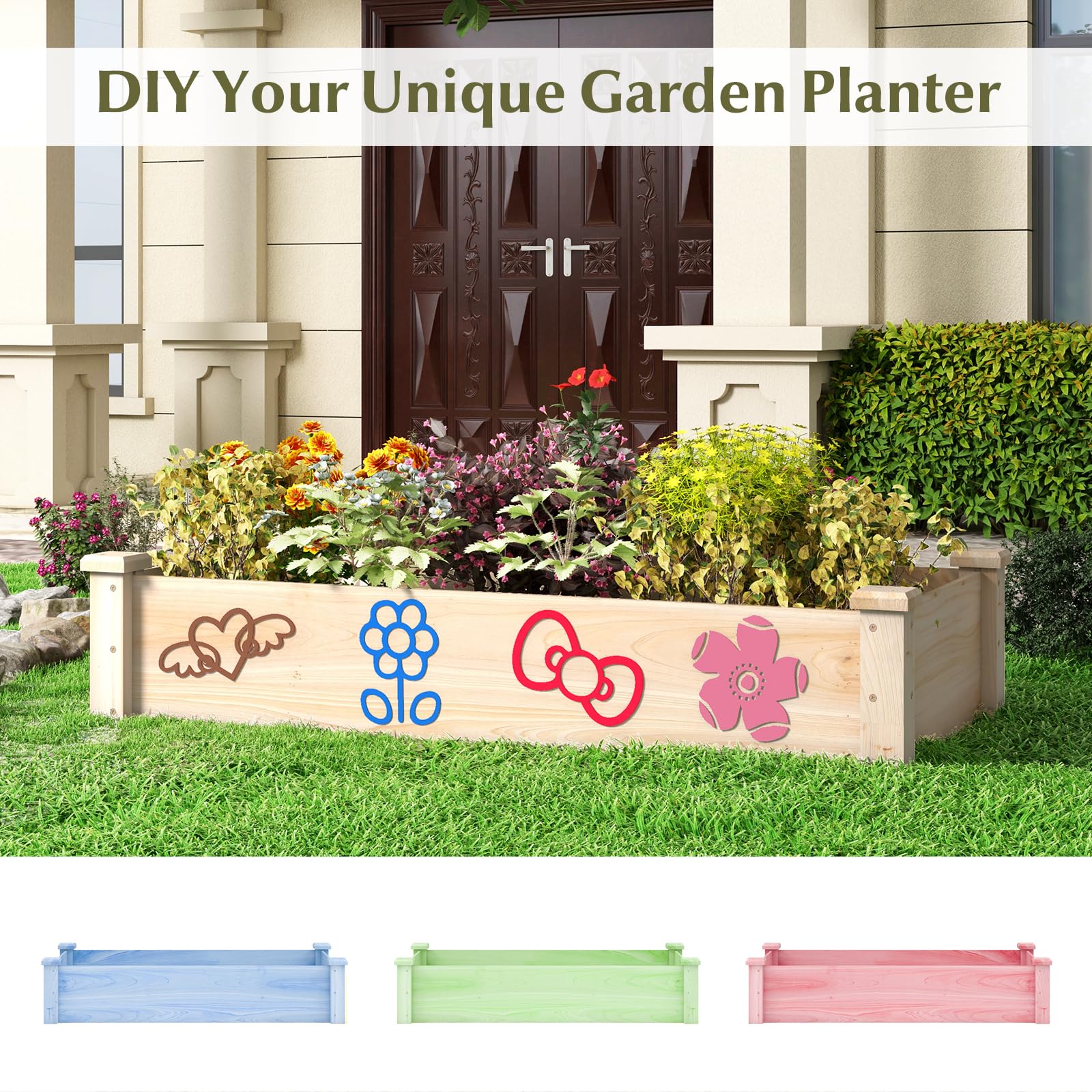 Giantex Wooden Raised Garden Bed