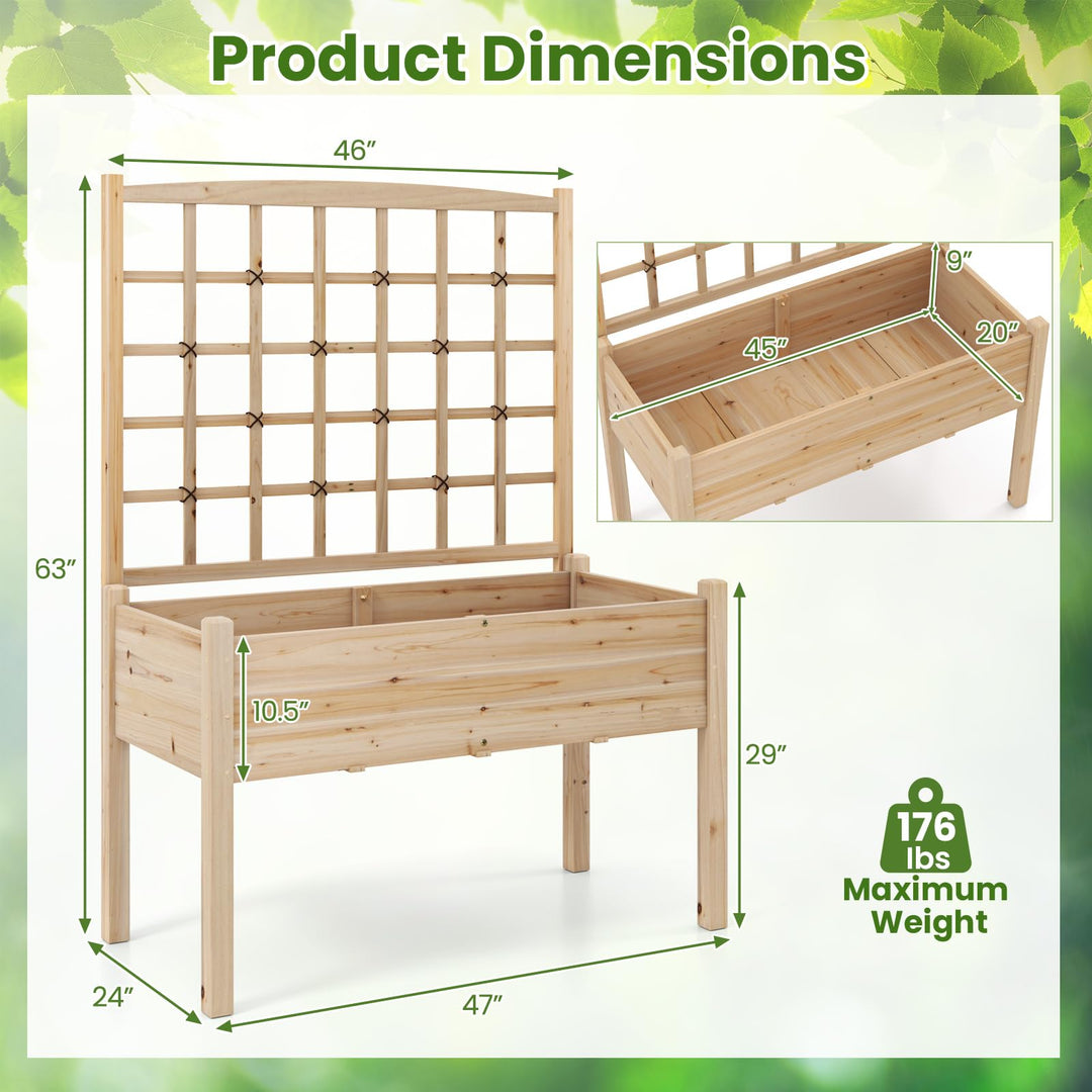 Giantex Raised Garden Bed with Trellis