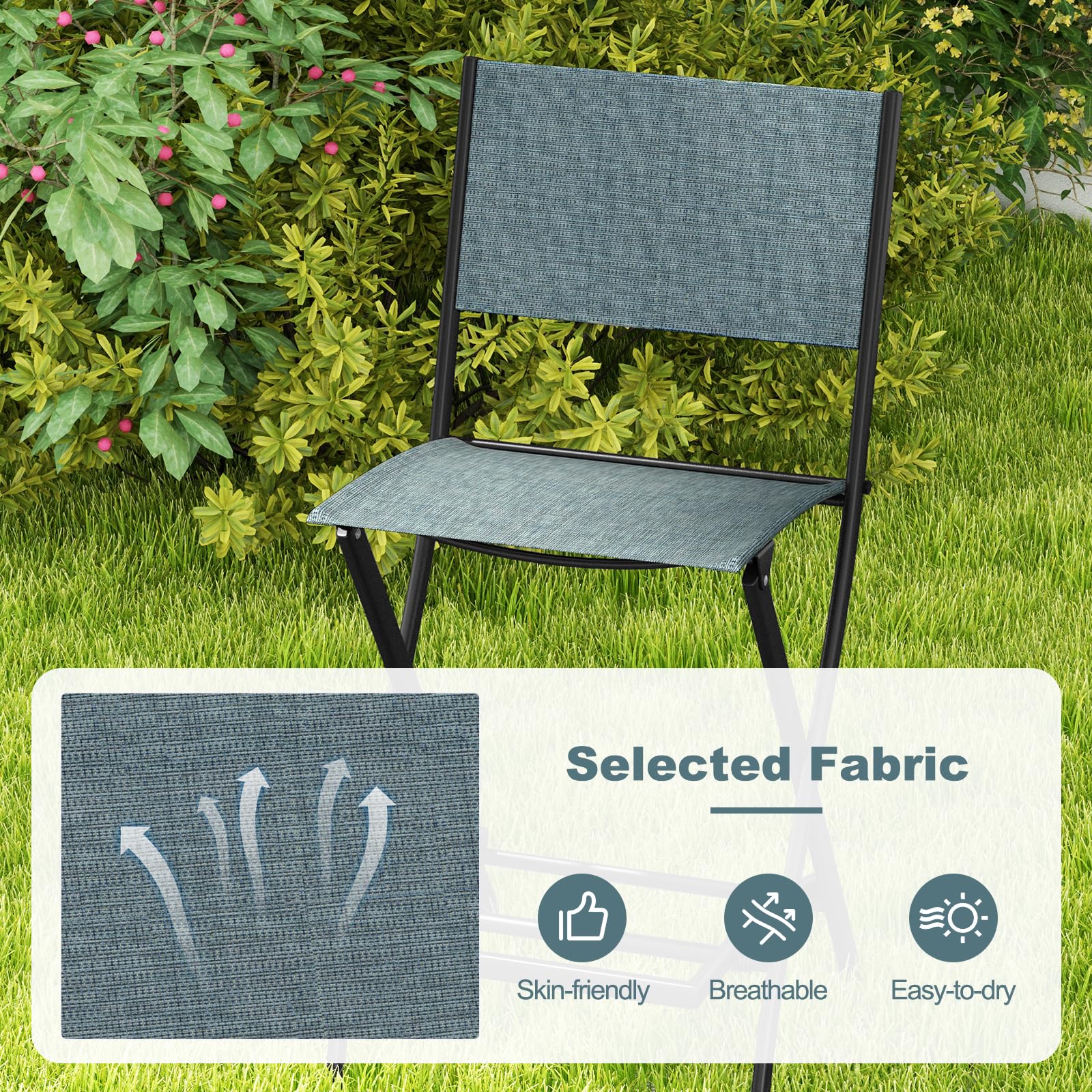 Giantex Folding Patio Bar Chairs Set of 6